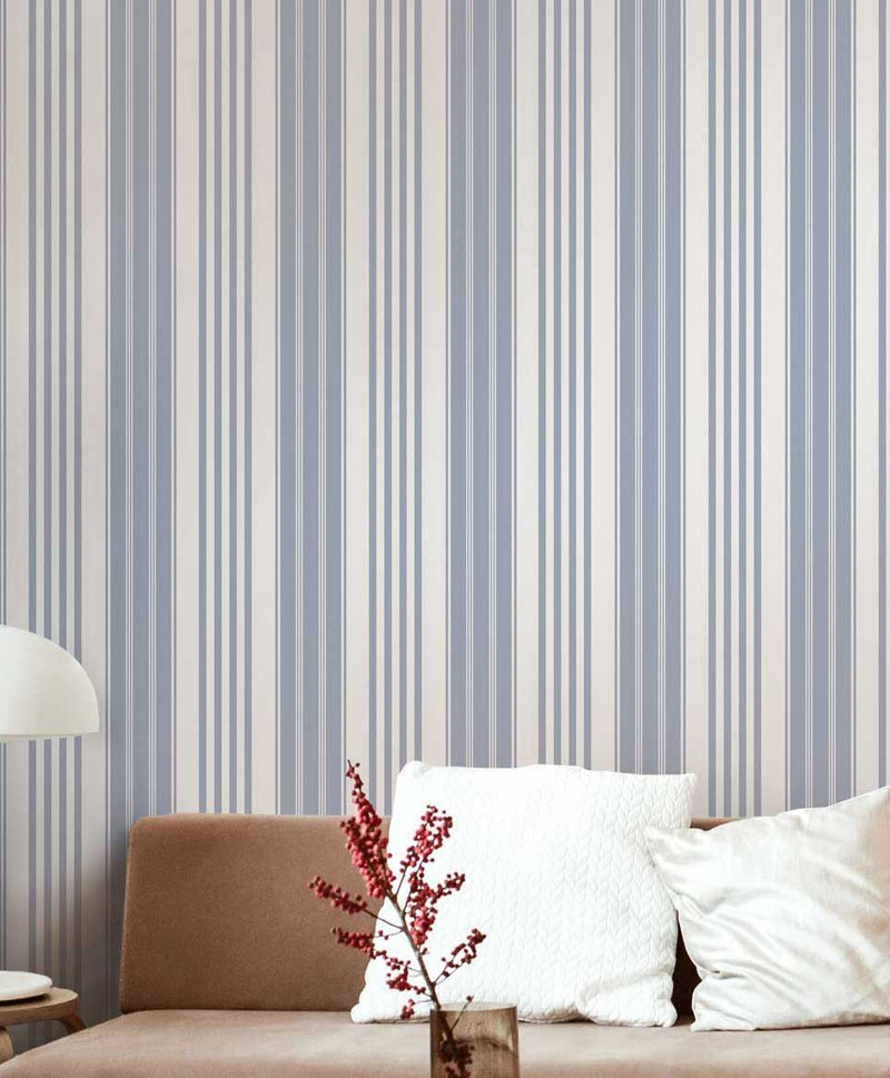 Classic Stripe Wallpaper in Powder Blue  I Love Wallpaper